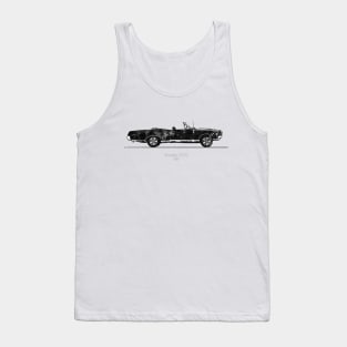 Pontiac GTO convertible 1967 - Black and White Watercolor Tank Top